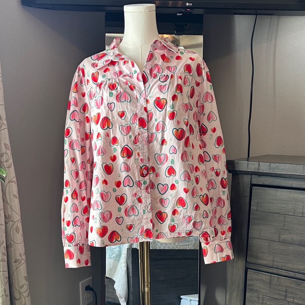 JODIFL Heart Patterned Button-Up Shirt - Picture 5 of 15
